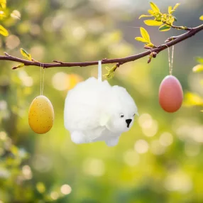   CMK-7855 Húsvéti dekoráció - bárány - 10,5 x 8 cm - fehér