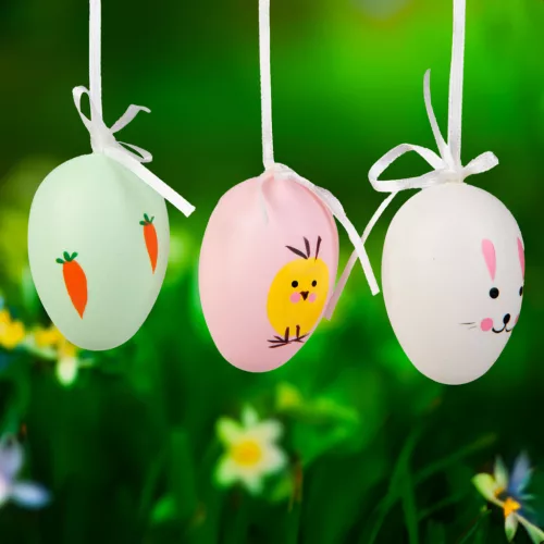 CMK-8043 Húsvéti dekoráció - tojás szett - 3 féle - 6 cm - 6 db / csomag