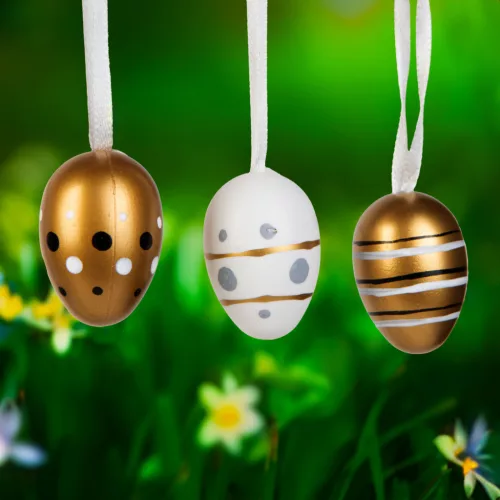 CMK-8050 Húsvéti dekoráció - tojás szett - 3 féle - 3 cm - 12 db / csomag