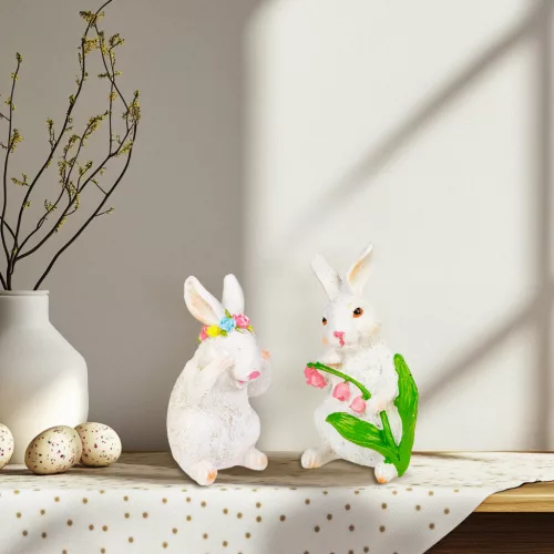 CMK-8234 Húsvéti dekoráció - nyuszi - 2 féle - 7,5 x 7,2 x 14,5 cm