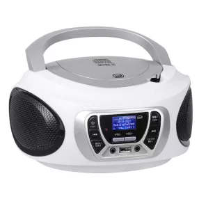   Trevi CMP 510 DAB Hordozható Sztereó Boombox CD-lejátszó, DAB/DAB+, FM rádióval, AUX és USB bemenettel, fehér szín