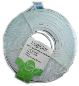 LogiLink lapos Patch kábel CAT5e 0,25M fehér (CP0132)