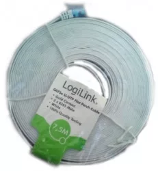 LogiLink Patch kábel SlimLine, lapos, Cat.5e, U/UTP, fehér, 15 m (CP0140)