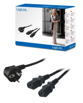 LogiLink Y-tápkábel-C13 apa - IEC13 anya (CP101)
