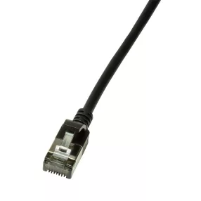   Logilink Patch kábel, Cat.6A STP TPE SlimLine fekete, 1,5 m (CQ9043S)