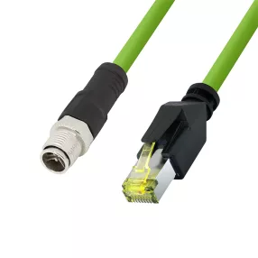   Logilink M12 CAT6A ipari patch kábel, PUR, M12 X-kódolt RJ45-re, 0,25 m (CQM015S)