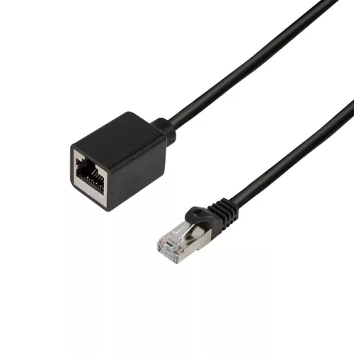 LogiLink Patch kábelhosszabbító prémium, Cat.6A, S/FTP, fekete, 1 m (CQX033S)