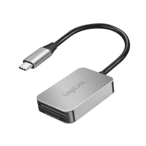   Logilink Kettős kártyaolvasó, USB-C 3.2 Gen1, SD és microSD kártyák, alumínium (CR0050)