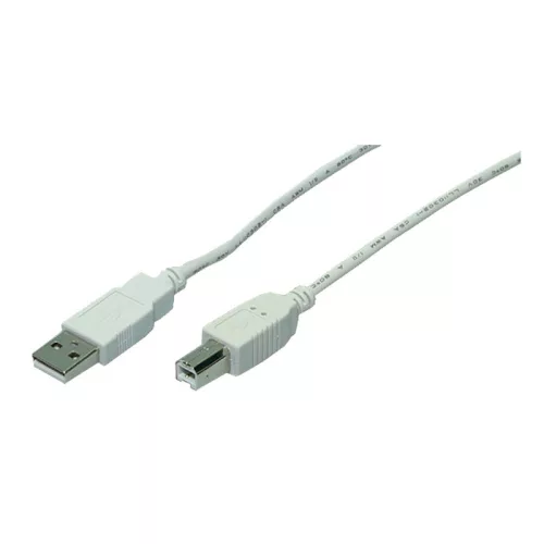 Logilink USB 2.0 kábel, USB-A/M - USB-B/M, szürke, 3 m (CU0008)