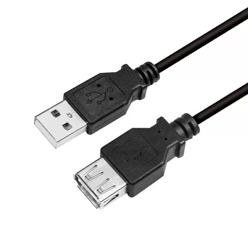 Logilink USB 2.0 kábel, USB-A/M - USB-A/F, fekete, 5 m (CU0012B)