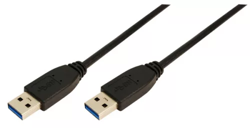 LogiLink USB 3.0 kábel A típus>A típus fekete 2m (CU0039)