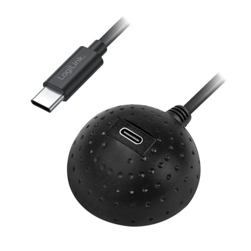 Logilink USB 3.2 Gen1 Type-C kábel, USB-C/M-USB-C/F, dokkológolyó, fekete, 1,5 m