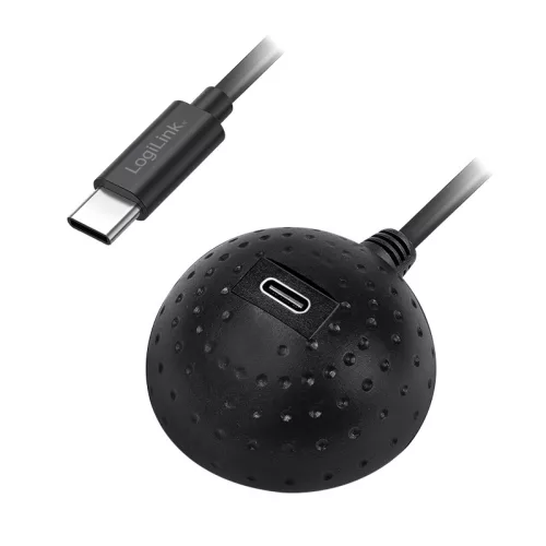 Logilink USB 3.2 Gen1 Type-C kábel, USB-C/M-USB-C/F, dokkológolyó, fekete, 1,5 m (CU0099)
