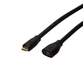   Logilink USB 2.0 kábel, Micro-USB/M - Micro-USB/F, fekete, 0,5 m (CU0120)