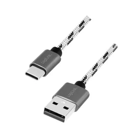   Logilink USB 2.0 Type-C kábelkészlet, C/M-ről USB-A/M-re, alu, nejlon, fehér/fekete (CU0201)