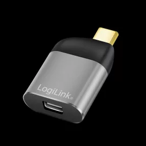   Logilink USB 3.2 Gen2 Type-C adapter, USB-C/M to mDP/F, 8K, alu, fekete/szürke (CUA0205)
