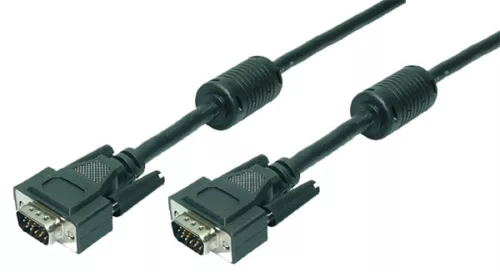 LogiLink VGA kábel, HD15/M   HD15/M, 1080p, 2x ferrit, fekete, 1,8 m (CV0001)