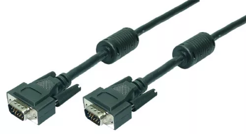 LogiLink VGA kábel, HD15/M - HD15/M, 1080p, 2x ferrit, fekete, 3 m (CV0002)