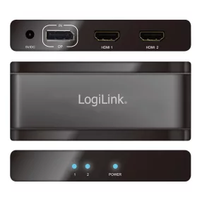   Logilink DisplayPort elosztó, 1x2 port, 1x DP - 2x HDMI, 4K/30 Hz, HDCP (CV0093)