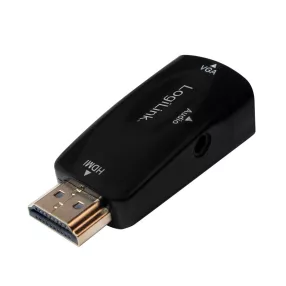   Logilink HDMI adapter, A/M - VGA/F + 3,5 mm/F, 1080p, fekete (CV0107)