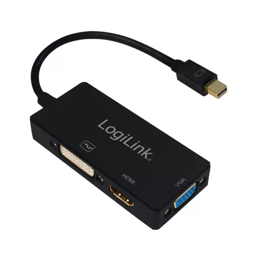 LogiLink DisplayPort adapter, mDP/M   HDMI+DVI+VGA, 4K/30 Hz, 0,15 m (CV0110)