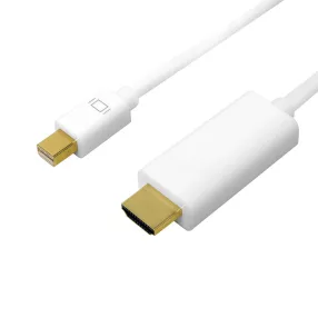   Logilink DisplayPort kábel, mDP/M   HDMI-A/M, 4K/30 Hz, fehér, 3 m (CV0124)