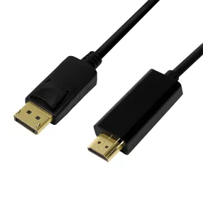   Logilink DisplayPort kábel, DP/M-HDMI-A/M, 4K/30 Hz, fekete, 5 m (CV0129)