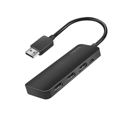 Logilink DisplayPort elosztó, 1x3 port, 1x DP - 3x HDMI, 4K/60 Hz, HDCP, MST (CV0146)