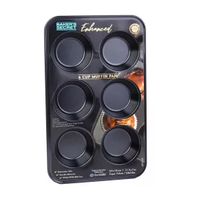   Baker's Secret DA00952 Baker's Secret - Enhance Collection 6-os muffin sütőforma - 29.4 x 18.1 x 3.3 cm