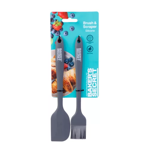 Baker's Secret DA00980 Baker's Secret - 2 darabos szilikon ecset és spatula
