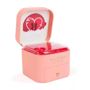   DA01200 9 db műrózsa díszdobozban nyaklánccal - 11 x 11 x 9,5 cm - rózsaszín