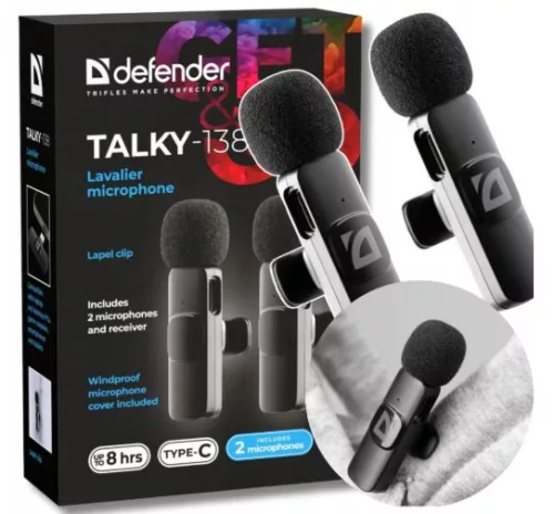 Defender Csíptetős mikrofon Talky-138