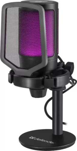 Defender Gaming stream mikrofon  Impulse GMC 600 USB, RGB, 1,7 m-es kábel
