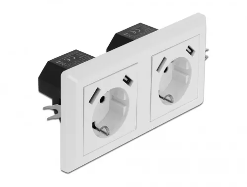 Delock 2-irrányú fali csatlakozó 4 db., 2 x 2,8 A-es, A típusú USB töltő porttal (DL-11475)