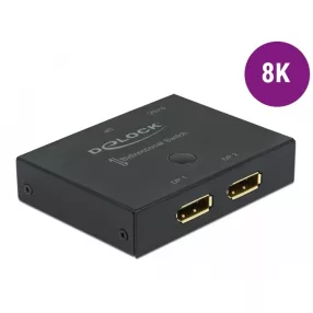   Delock DisplayPort 2 - 1 kapcsoló kétirányú 8K 30 Hz (DL-11478)