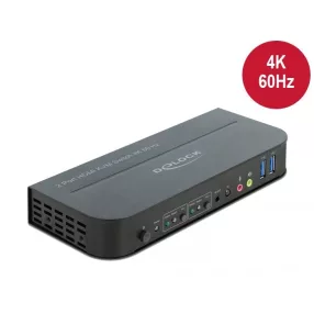   Delock HDMI KVM switch 4K 60 Hz USB 3.0-vel és audióval (DL-11481)