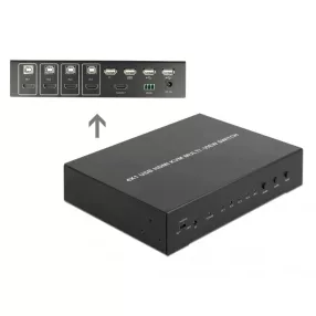   Delock KVM 4 az 1-ben Multiview technológiájú kapcsoló 4 db. HDMI és USB 2.0 csatlakozó felülettel (DL-11488)