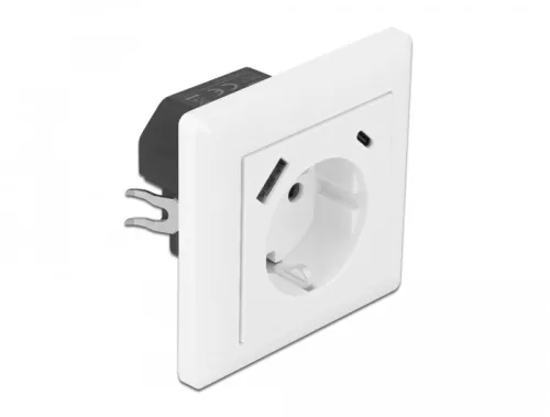 Delock Konnektor két USB töltő csatlakozóval 3,4 A, 1 db. A-típusú USB és 1 db. USB Type-C (DL-11489)