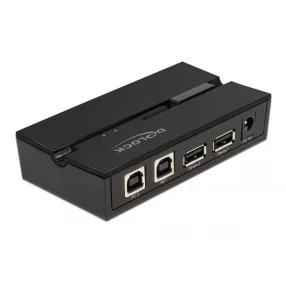   Delock USB 2.0 kapcsoló 2 személyi számítógép - 2 eszköz (DL-11492)
