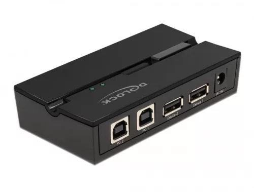 Delock USB 2.0 kapcsoló 2 személyi számítógép - 2 eszköz (DL-11492)