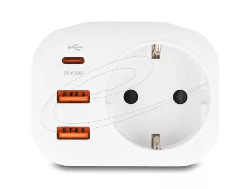 Delock tápcsatlakozó gyerekzárral és USB PD töltővel 20 W (DL-11498)