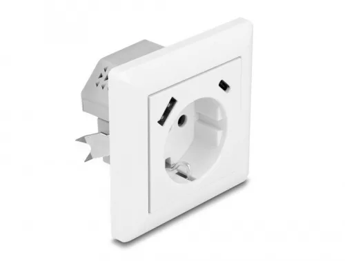 Delock Konnektor két USB töltő csatlakozóval, 1 db. A-típusú USB és 1 db. USB Type-C  PD 3.0-val, 18 W (DL-11499)