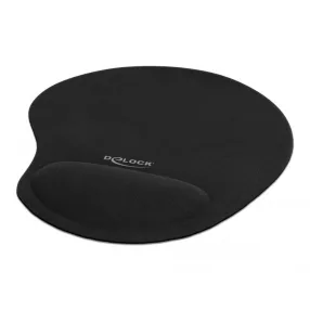   Delock Ergonómikus egérpad géles csuklótámasszal fekete 230 x 202 x 24 mm (DL-12040)