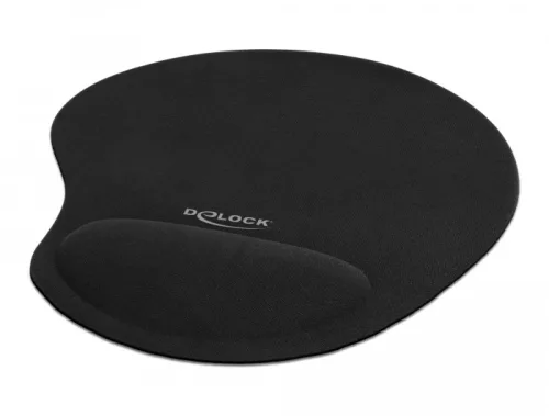 Delock Ergonómikus egérpad géles csuklótámasszal fekete 230 x 202 x 24 mm (DL-12040)
