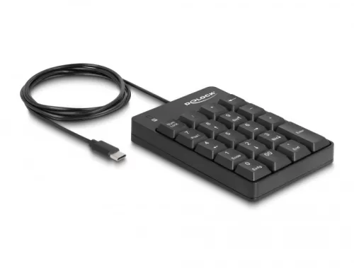 Delock USB Type-C -billentyűzet 19 billentyűvel (fekete) (DL-12108)