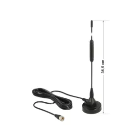   DELOCK DAB+ antenna F dugó 0 dBi mindenirányú mágneses talpú fix - fekete (DL-12412)
