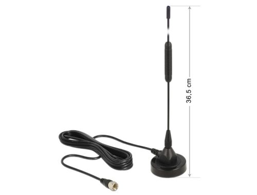 DELOCK DAB+ antenna F dugó 0 dBi mindenirányú mágneses talpú fix - fekete