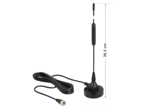 DELOCK DAB+ antenna F dugó 0 dBi mindenirányú mágneses talpú fix - fekete (DL-12412)