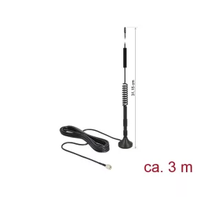   Delock LTE antenna SMA-dugó 5 dBi irányítatlan, rögzített, mágneses talppal és csatlakozókábellel (R (DL-12417)
