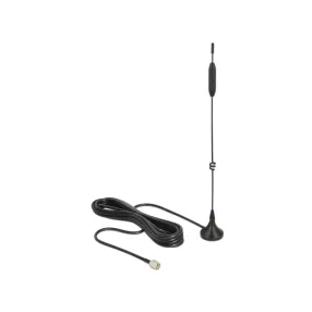   Delock LTE / GSM / UMTS antenna SMA-dugó 2-4 dBi irányítatlan, mágneses talppal és csatlakozókábelle (DL-12420)
